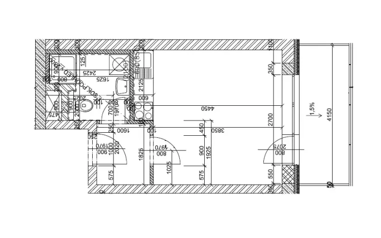 Pronájem bytu 1+kk, Brno, Nachová, 25 m2