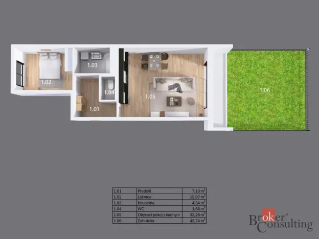Pronájem bytu 2+kk, Plzeň - Jižní Předměstí, Železná, 63 m2