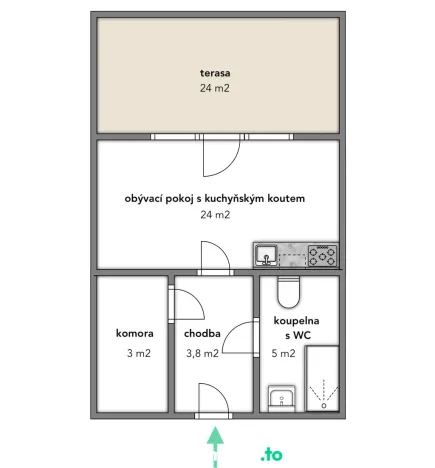 Pronájem bytu 1+kk, Znojmo, Kotkova, 34 m2