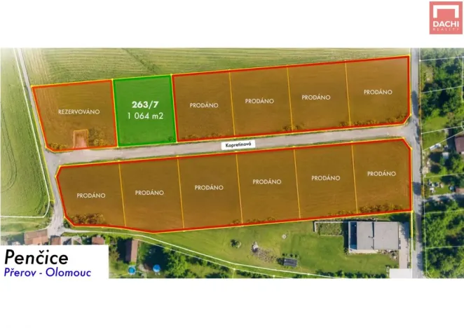 Prodej pozemku pro bydlení, Přerov, 1066 m2