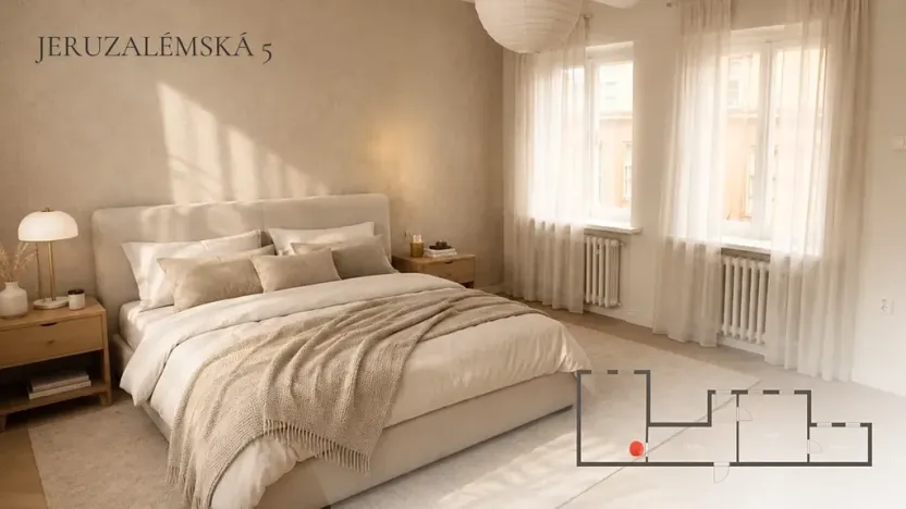 Prodej bytu 2+kk, Praha - Nové Město, Jeruzalémská, 43 m2