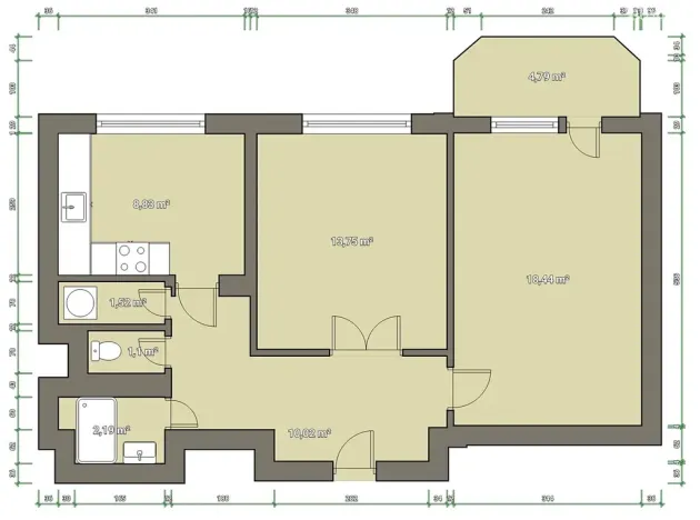 Prodej bytu 2+1, Brno, Mánesova, 62 m2