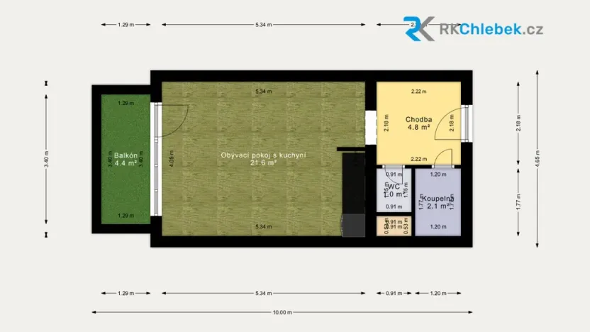 Pronájem bytu 1+kk, Frýdek-Místek - Frýdek, Pekařská, 30 m2
