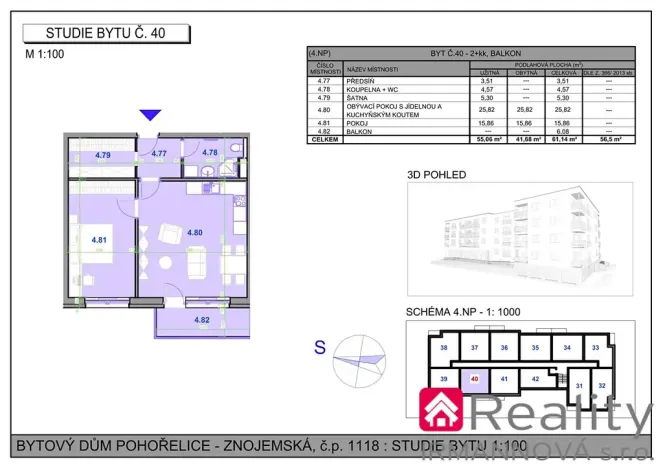 Prodej bytu 2+kk, Pohořelice, Znojemská, 61 m2