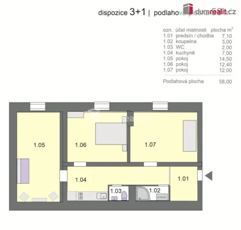 Prodej bytu 3+1, Praha - Libeň, 58 m2