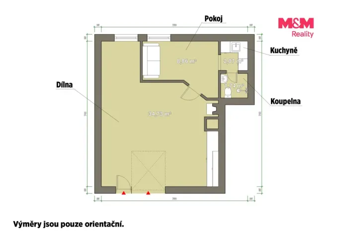 Pronájem garáže, Rokycany - Nové Město, Dělostřelců, 46 m2