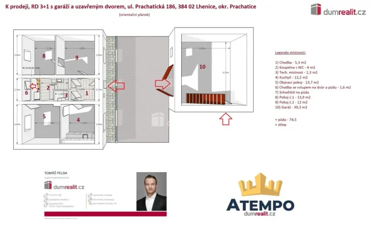 Prodej rodinného domu, Lhenice, Prachatická, 103 m2