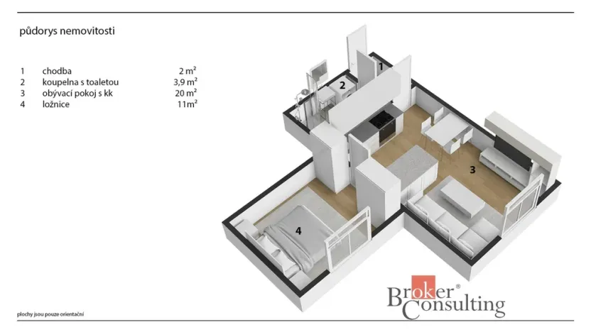 Prodej bytu 2+kk, Milovice - Mladá, Slepá, 41 m2
