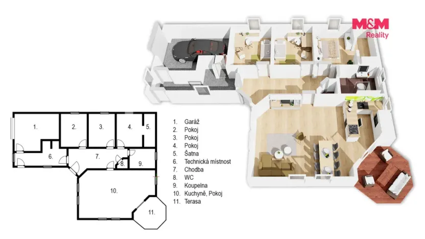 Prodej rodinného domu, Zdiby - Přemyšlení, Slunečná, 136 m2