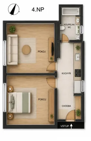 Prodej bytu 2+kk, Trutnov - Horní Předměstí, Švábenicova, 56 m2
