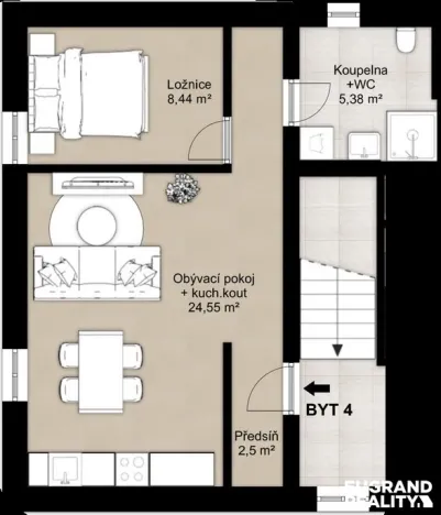 Pronájem bytu 2+kk, Varnsdorf, Erbenova, 41 m2