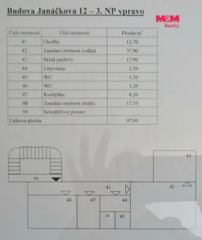 Pronájem kanceláře, Ostrava - Moravská Ostrava, Janáčkova, 97 m2