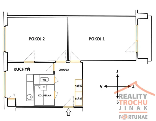 Prodej bytu 2+1, Trutnov, Dlouhá, 60 m2