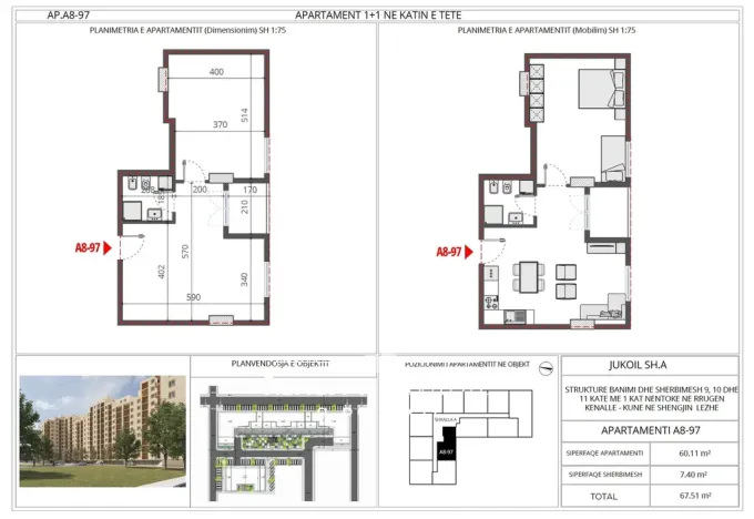 Prodej bytu 2+kk, Shengjin, Albánie, 60 m2