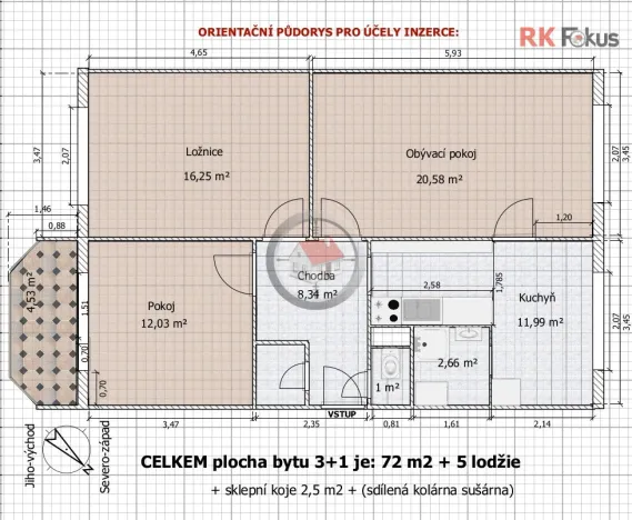 Prodej bytu 3+1, Třebíč - Horka-Domky, Čeloudova, 77 m2