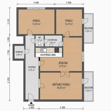 Prodej bytu 3+1, Praha - Vokovice, Evropská, 73 m2