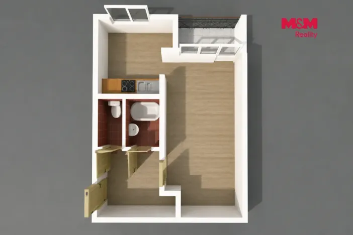 Prodej bytu 1+kk, Praha - Troja, U Pentlovky, 37 m2