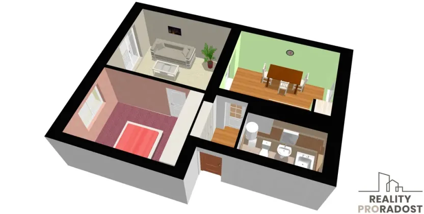Pronájem bytu 2+1, Přerov, Jižní čtvrť I, 49 m2