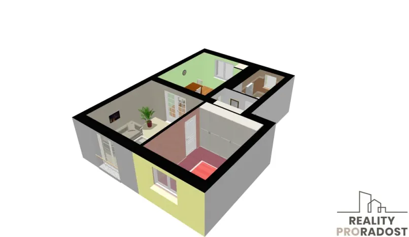 Pronájem bytu 2+1, Přerov, Jižní čtvrť I, 49 m2