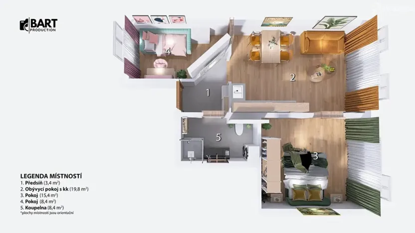 Prodej bytu 3+kk, Brno, Elgartova, 63 m2