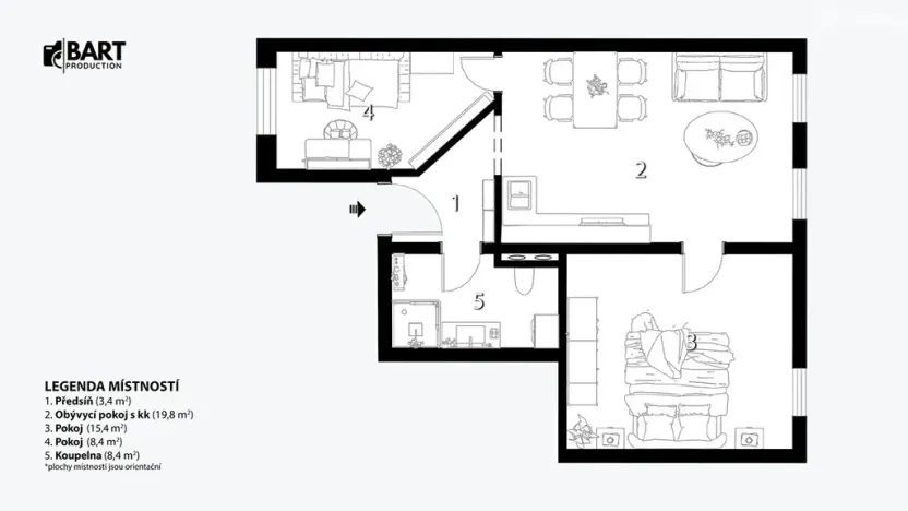 Prodej bytu 3+kk, Brno, Elgartova, 63 m2