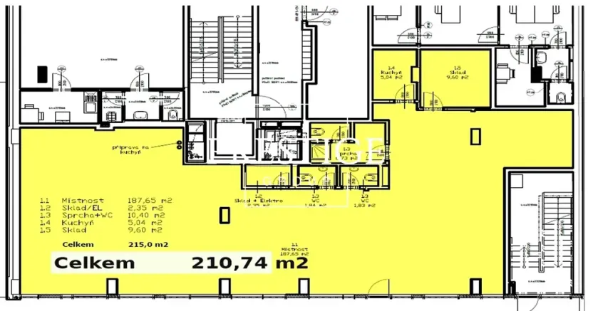 Pronájem obchodního prostoru, Praha - Karlín, Sokolovská, 210 m2