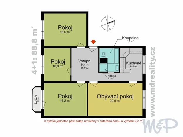 Prodej bytu 4+1, Třebíč, Mládežnická, 94 m2