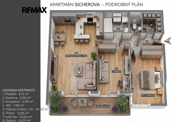 Prodej bytu 3+kk, Praha - Kyje, Sicherova, 79 m2
