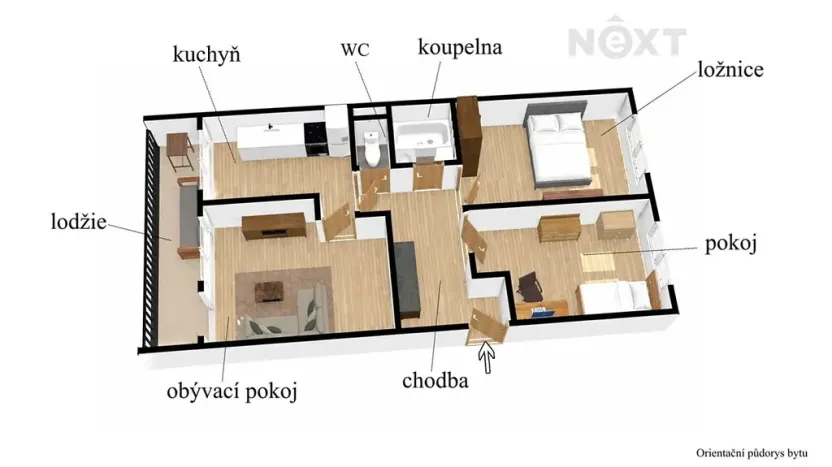 Pronájem bytu 3+1, Žatec, Dr. Václava Kůrky, 71 m2