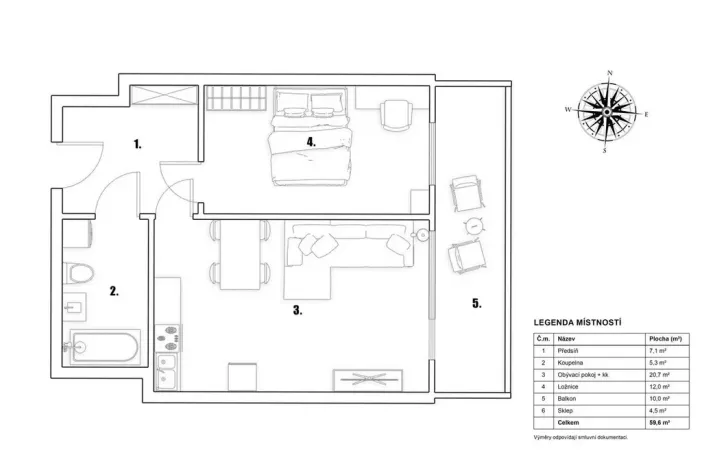 Prodej bytu 2+kk, Praha - Hloubětín, Lehovecká, 49 m2