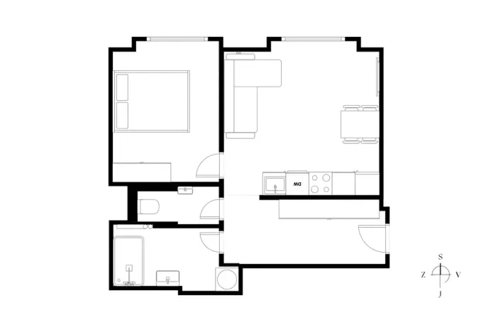 Pronájem bytu 2+kk, Praha - Vršovice, Jakutská, 41 m2