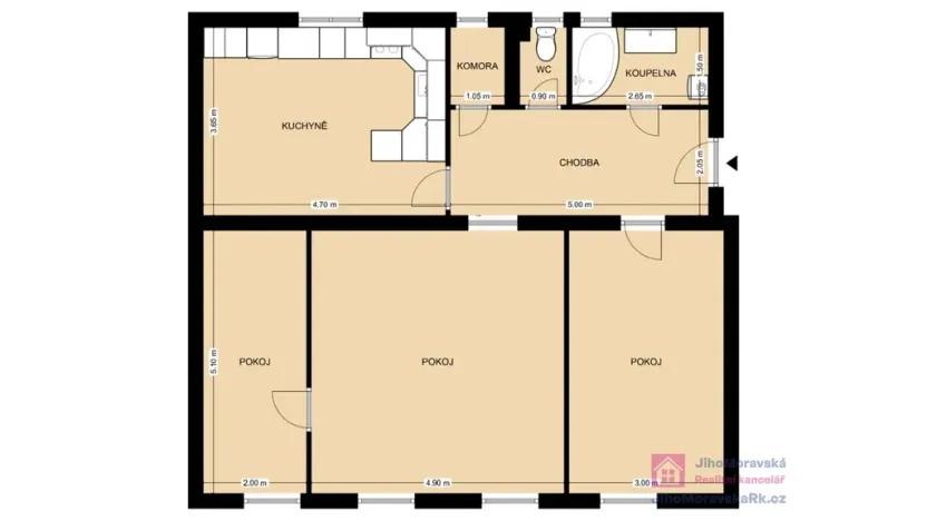 Prodej bytu 3+1, Hodonín, Slavíkova, 95 m2