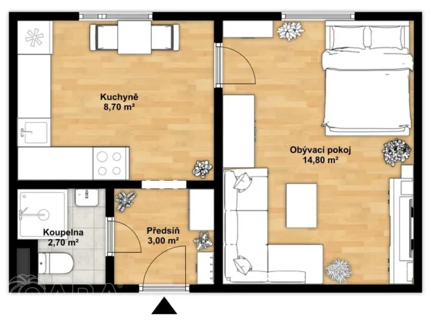 Prodej bytu 1+1, Kladno - Kročehlavy, Vodárenská, 29 m2