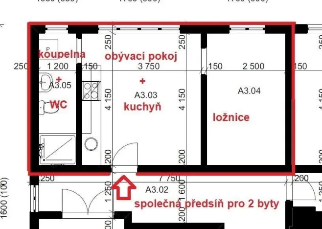 Pronájem bytu 2+kk, Cheb, Evropská, 31 m2