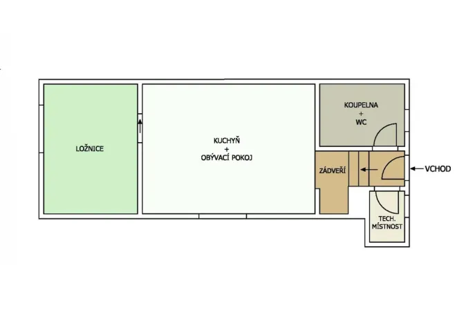 Prodej bytu 2+kk, Mladé Buky, 47 m2