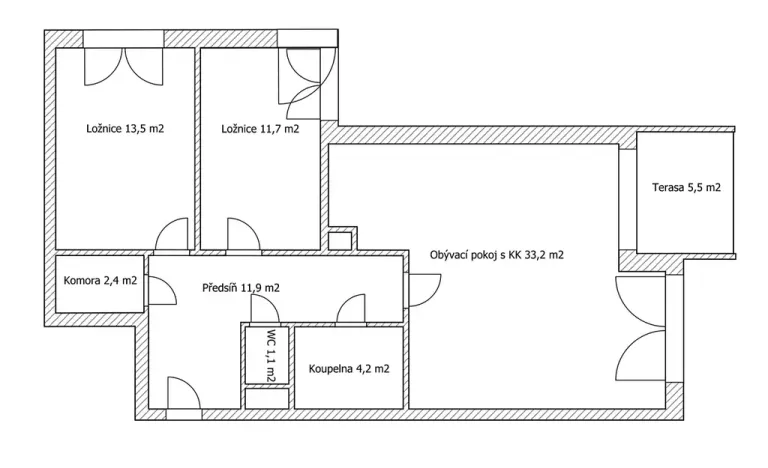 Pronájem bytu 3+kk, Brno, Dusíkova, 87 m2