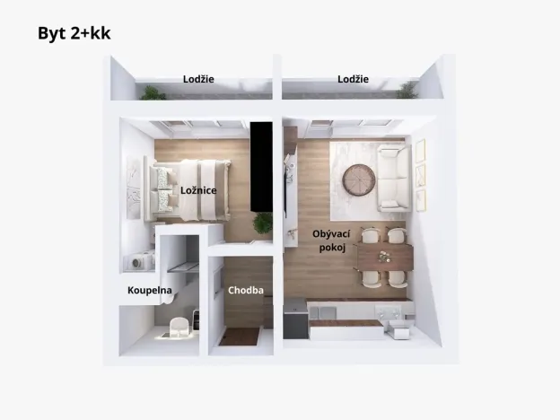 Pronájem bytu 2+kk, Olomouc - Neředín, Politických vězňů, 37 m2
