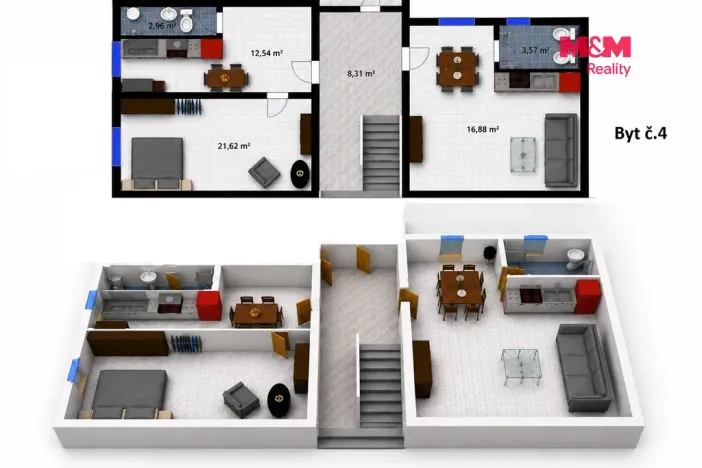 Pronájem bytu 1+kk, Velim, třída Krále Jiřího, 20 m2