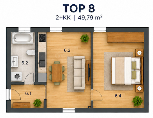 Prodej bytu 2+kk, Bahnhofstraße,Groß-Siegharts,Rakousko, 49 m2