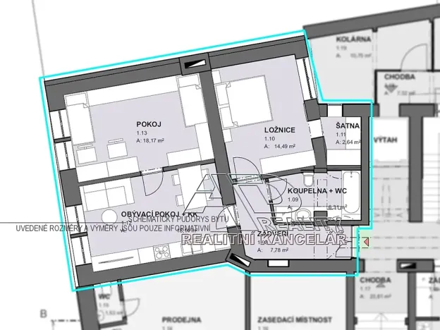 Pronájem bytu 2+1, České Budějovice, 65 m2