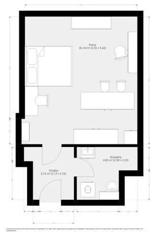 Pronájem bytu 1+kk, Brno, Hybešova, 39 m2