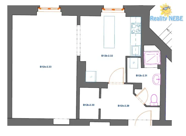 Pronájem bytu 2+kk, Praha - Nusle, Sinkulova, 48 m2