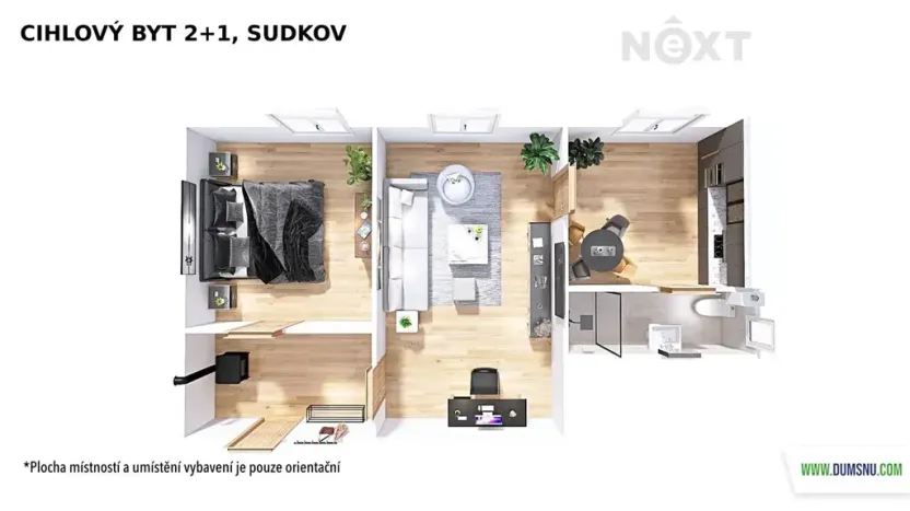 Pronájem bytu 2+1, Sudkov, 59 m2