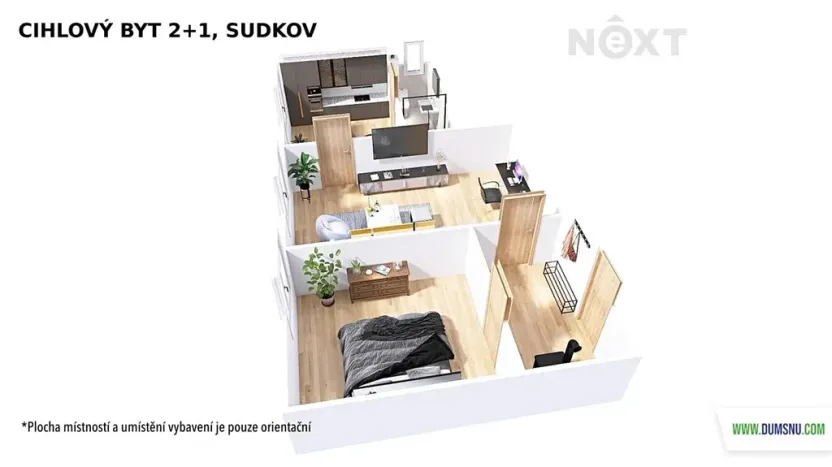 Pronájem bytu 2+1, Sudkov, 59 m2