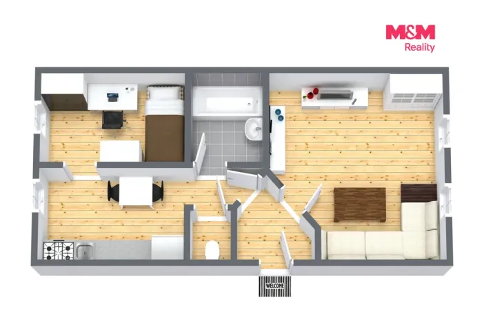 Pronájem bytu 2+1, Dalovice, Průběžná, 42 m2