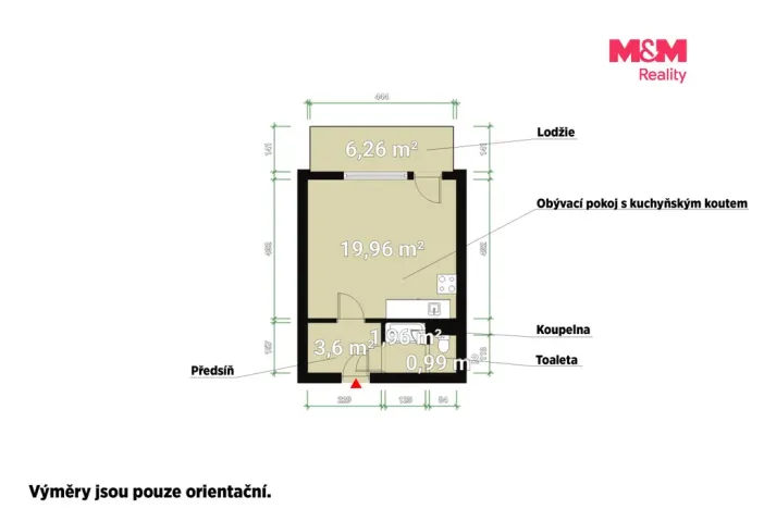 Prodej bytu 1+kk, Plzeň - Bolevec, Tachovská, 20 m2