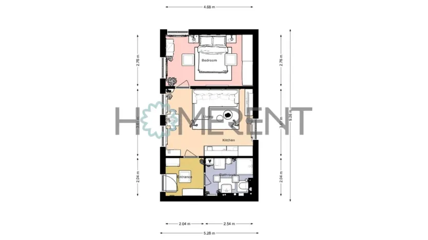 Pronájem bytu 2+kk, Praha - Libeň, Turnovská, 42 m2