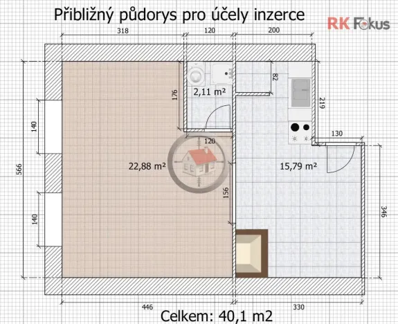Pronájem bytu 2+kk, Moravské Budějovice, nám. ČSA, 40 m2