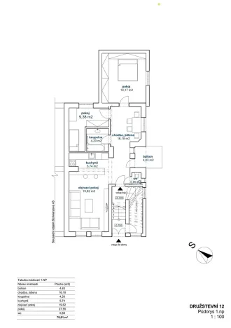 Pronájem bytu 3+kk, Plzeň, Družstevní, 79 m2
