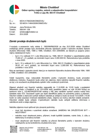 Prodej bytu 3+1, Chotěboř, Břevnická, 74 m2